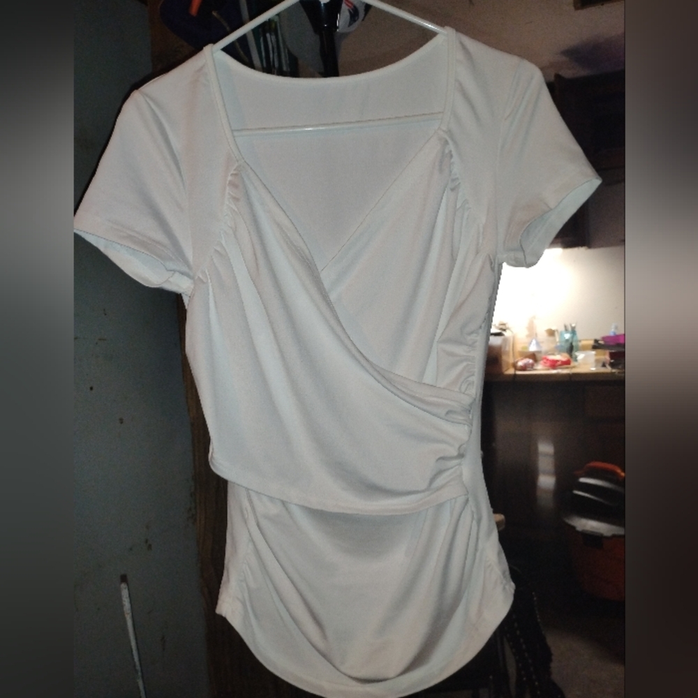 Elegant white Wrap Top